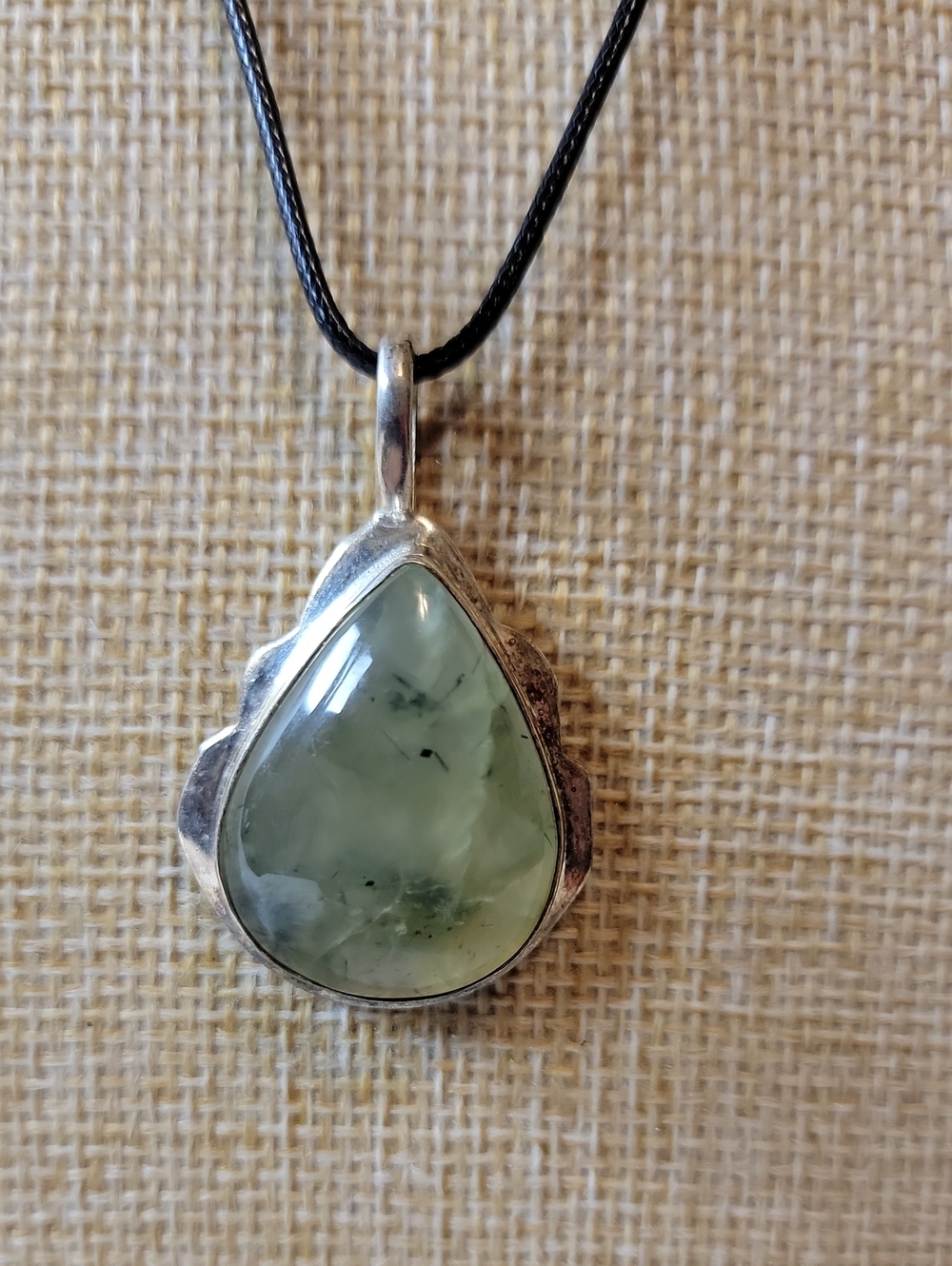 Sterling Silver Prehnite Necklace